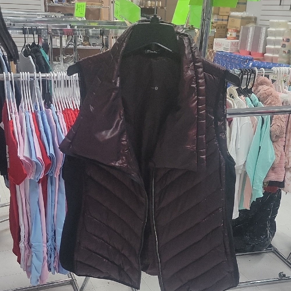 Calvin Klein Women's Dark Purple Quilted Vest